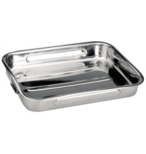 Plat à rôtir BISTROT en Inox avec anses pliantes 48x34x7 cm