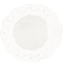 Napperons Ronds (10 Uds), Papier, Blanc, 34 cm