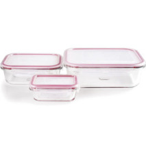 Set de 3 boîtes de conservation alimentaire en verre