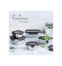Récipient alimentaire Rectangle EcoInox Micro-ondes - 820 ml 20x15cm