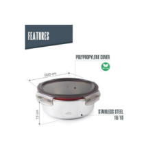 Récipient alimentaire Rond EcoInox Micro-ondes -1500 ml 20cm