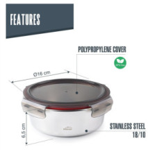 Récipient alimentaire Rond EcoInox Micro-ondes - 690 ml 16cm
