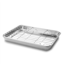 Plat à Four avec Grille 26.5x20.5cm Inox