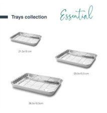 Plat à Four avec Grille 26.5x20.5cm Inox