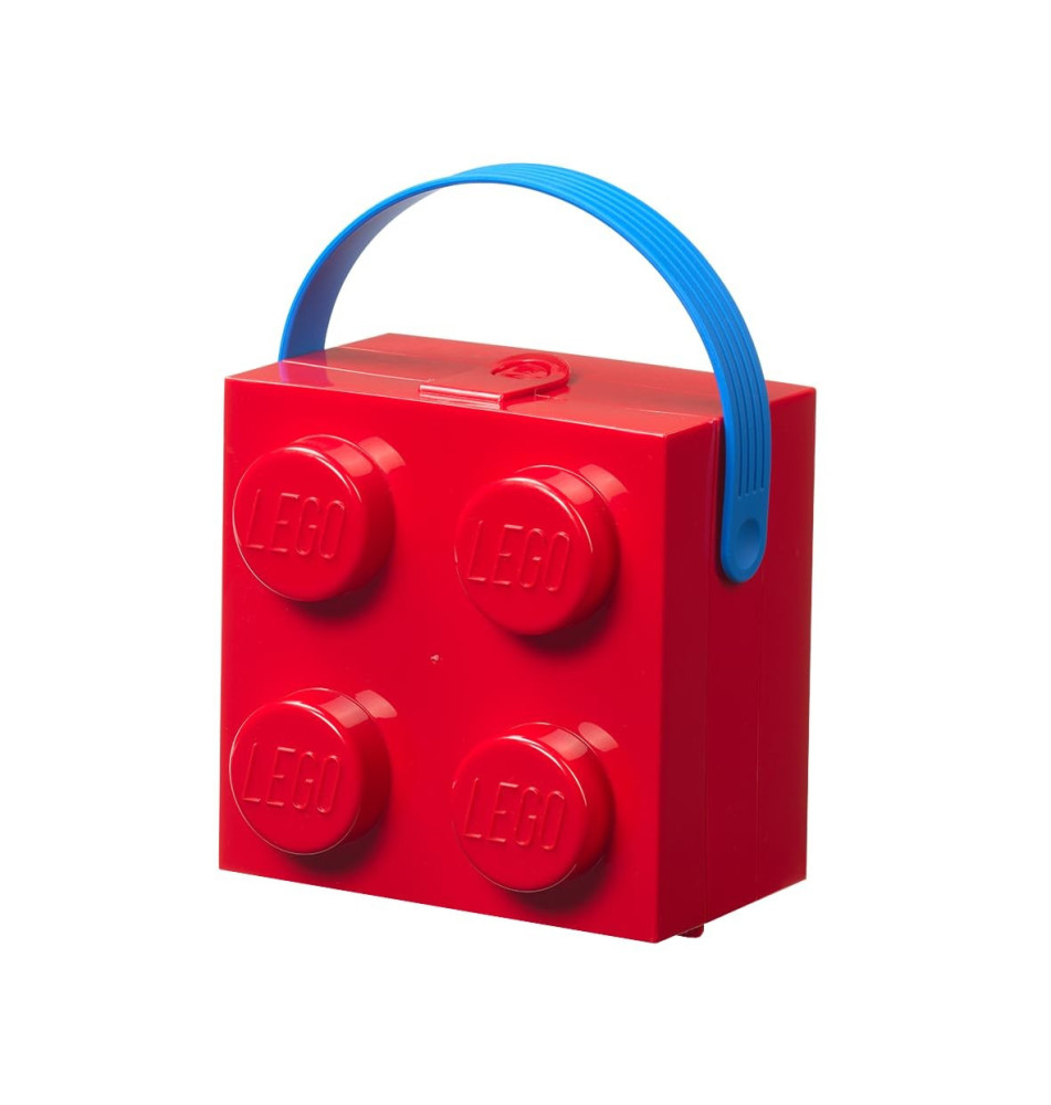 Boîte à goûter avec poignée, rouge