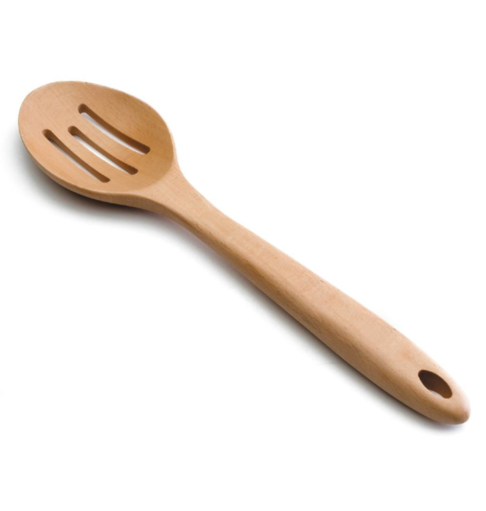 Cuillère Perforee en Bois de Hêtre 30cm