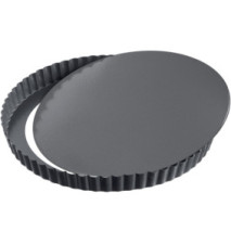 Moule à Tarte aux Fruits/Quiche Tôle Mince Noir 32 cm Fond Amovible