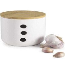 Pot de Conservation pour l'Ail en céramique et Bambou