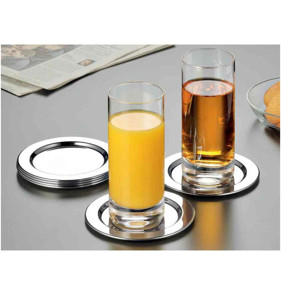 set de 6 Dessous de verres ROLLO en acier inoxydable