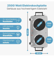 Double plaque de cuisson 2500W DKP 5033 ECB