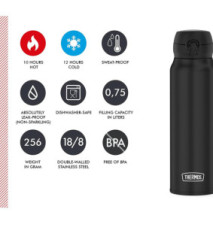 Bouteille isotherme Ultralight, 0,75 l, noir