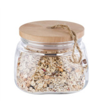 Bocal WOODY Verre et Bois 1,0 litre