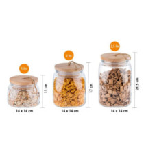 Bocal WOODY Verre et Bois 1,0 litre
