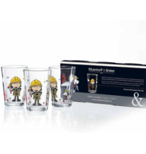 Verre BERNIE LE POMPIER, set de 3