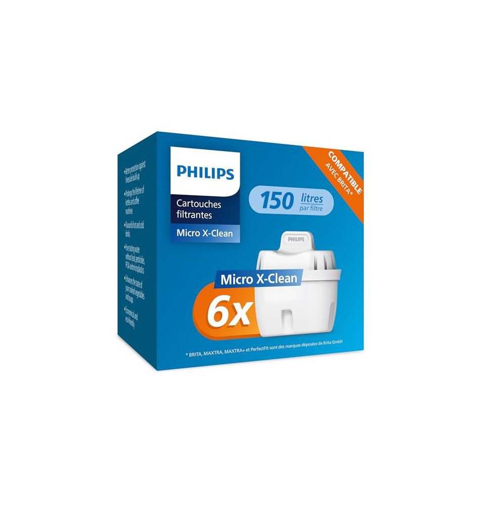 Pack 6 Cartouches Filtrantes Micro X-clean Compatible Brita