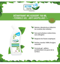 Détartrant gel WC 750 ml ECOCERT menthe
