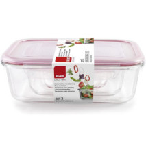 Set de 3 boîtes de conservation alimentaire en verre