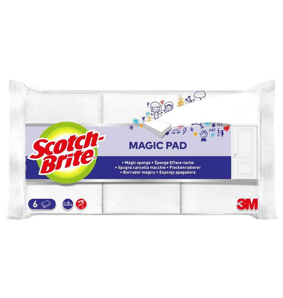 Gomme de nettoyage MAGIC PAD, pack de 6, blanc
