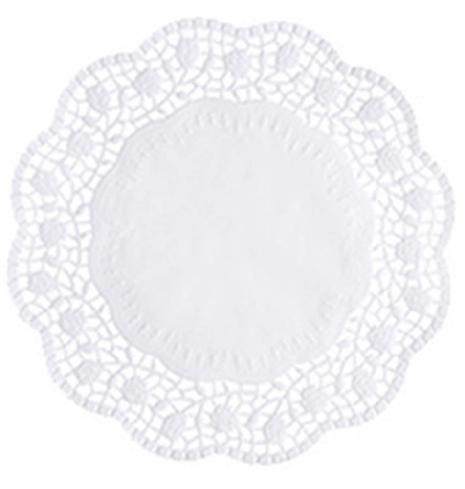 Pack de 100 Napperons Rond Papier Diamètre 200 mm Blanc