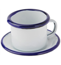 gobelet métallique avec assiette blanche 5 cm