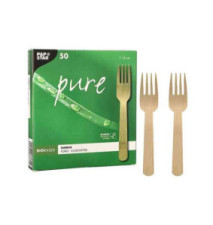 Pack 50 Fourchettes Pure en Bambou 14cm
