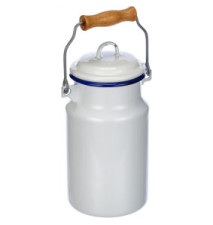 Laitiere  en Acier Emaillé Blanc Bleu 1 Litre