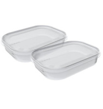 Set de 2 Boîtes Rectangulaires Pour Frigo Et Congélateur 700 Ml