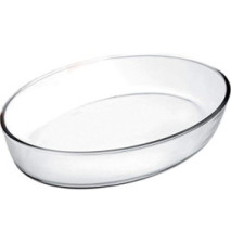 Plat Ovale, Verre, Transparent, 35 x 25 x 6.5 cm