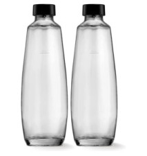 Lot de 2 Bouteilles 1 Litre en Verre pour Machine à gazéifier DUO