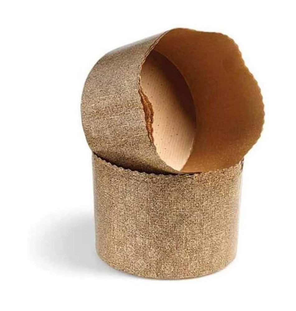 Lot de 5 Moules à Panettone Jetables Papier Marron Diam 18 cm H 12 cm