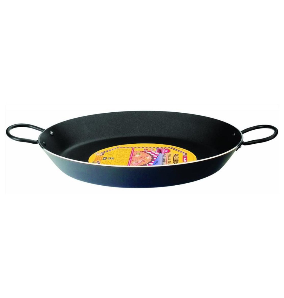 Plat à Paella Nero 38 cm Aluminium (8 personnes) Noir