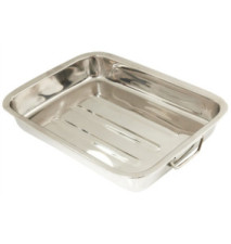 Plat à rôtir en Inox avec anses pliantes métalliques 35x19x5,5 CM