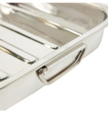 Plat à rôtir en Inox avec anses pliantes métalliques 35x19x5,5 CM