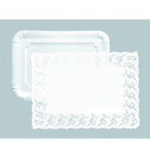 Lot de 5 Plats 34x26 cm+5 napperons 34x26 cm