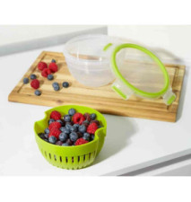 Bol à fruits CLIP & GO, 1,1 litre, transparent/vert