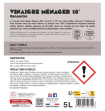 Bidon 5 l Origines Vinaigre blanc liquide ultra concentré 18° ECOCERT