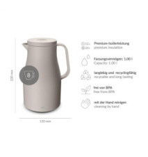 Pichet isotherme ECONSCIOUS, 1 litre, beige