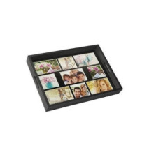 Plateau photo Tray - 45x35 cm pour 9 Photos 10x15 cm et 10x10 cm Noir