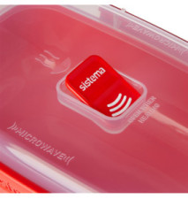 Récipient micro-ondes rectangulaire 1,25 L sans BPA Rouge/Transparent