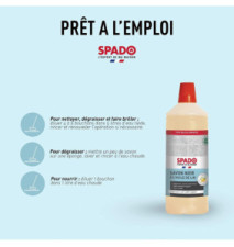 Flacon 1 Litre Savon noir à l'huile de lin - Dégraisse, nourrit et brille